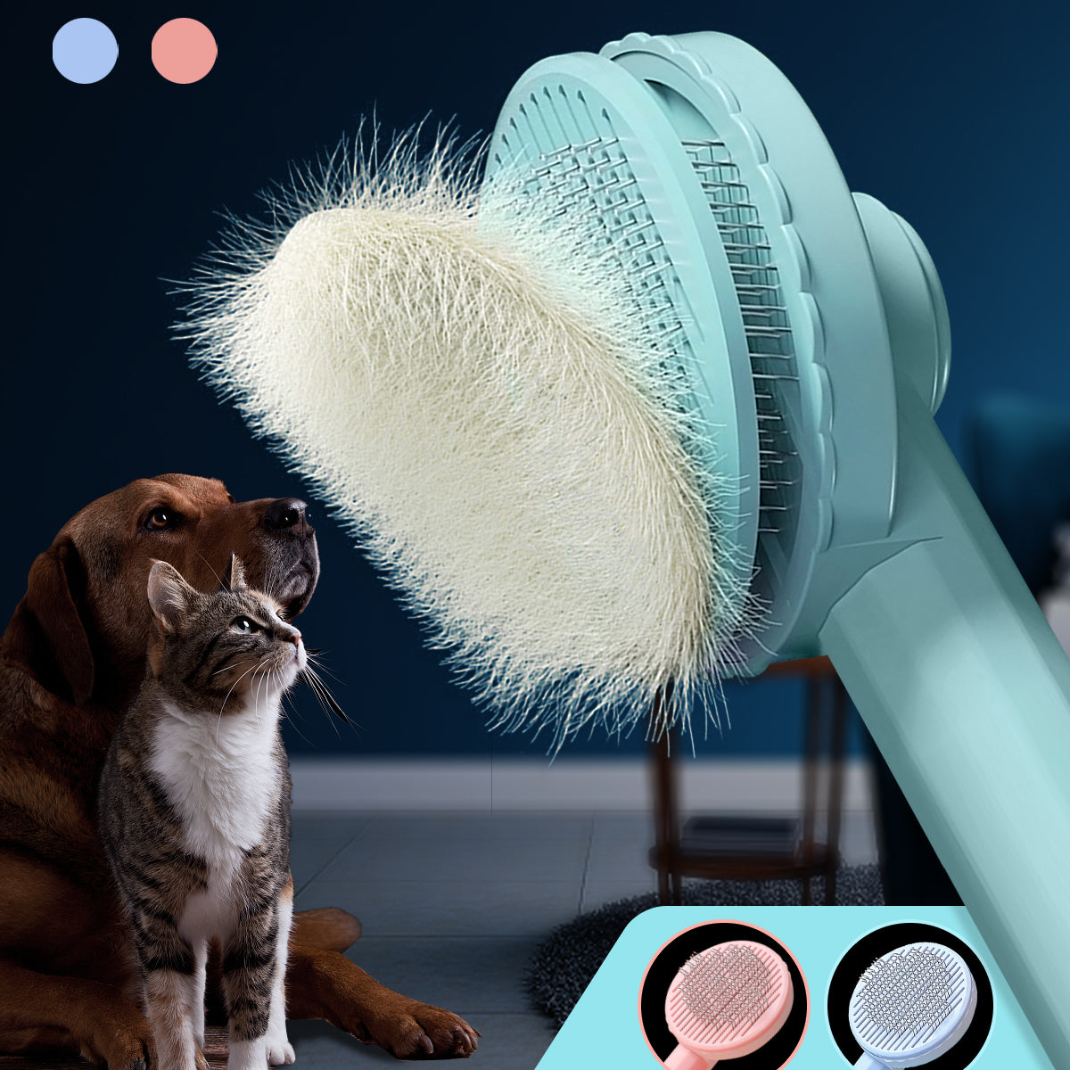 Pet Grooming Brush
 Material: 
 ABS+Stainless steel needle


 Suitable for cats and dogs
 


 Features:
 


 1. High-density pin teeth can penetrate deep into the hair and easily remoPet AccessoriesPoochPlus.shopPoochPlus.shopPet Grooming Brush