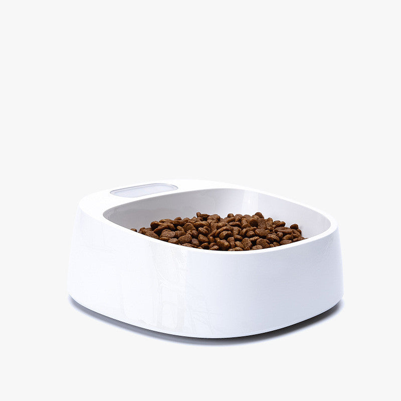 Pet food weighing bowl
 Name: Smart weighing pet bowl
 
 Weight: 465g (including battery)
 
 Capacity: 450ml
 
 Waterproof: Can be washed in whole body
 
 Material: ABS
 
 Operation guidePet food bowlsPoochPlus.shopPoochPlus.shopPet food weighing bowl