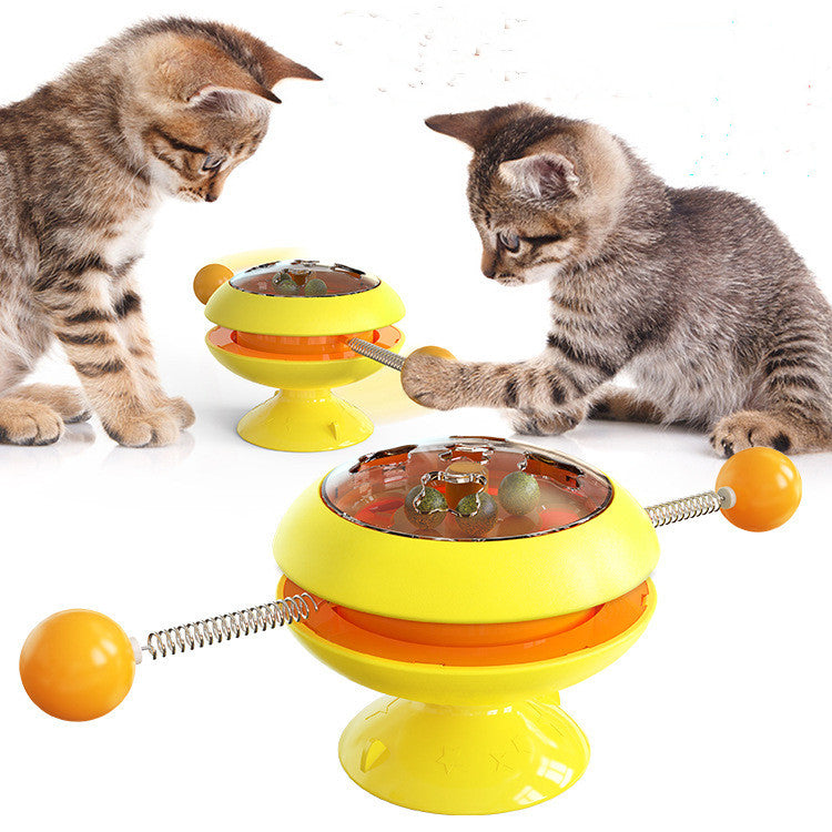 Rotatable Cat Toys
 Overview
 
 1.Available in four colors, this is a multi-functional indoor interactive cat toy, with multiple bow-sucking | cat-interest functional design, with catPet food storagePoochPlus.shopPoochPlus.shopRotatable Cat Toys