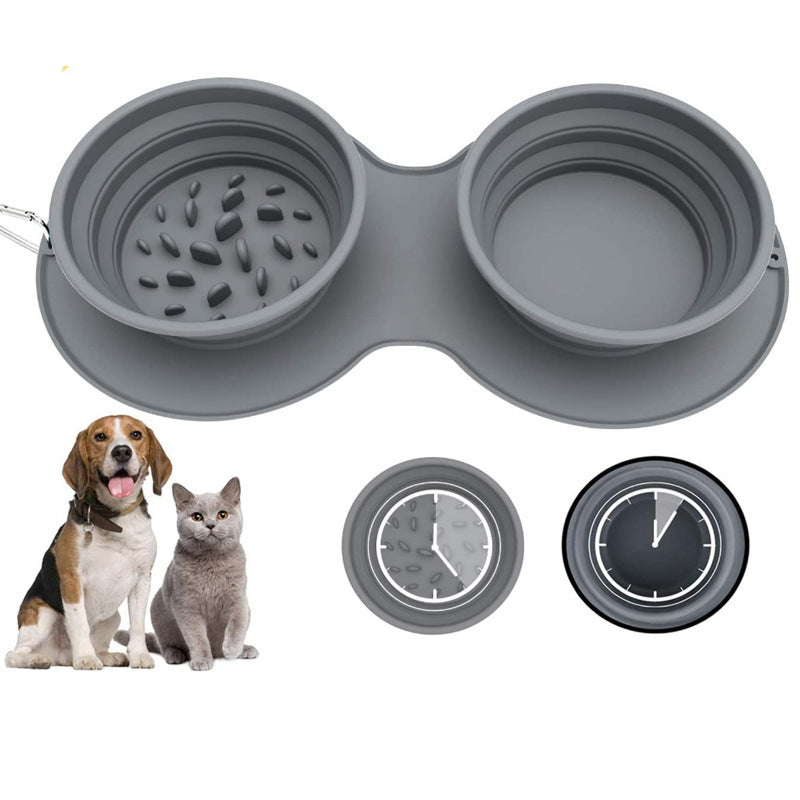 Food Anti-choke Dog Bowl
 Product information:
 
 Material: Silicone
 
 color: grey
 
 Name: Silicone foldable pet choking and anti-vomiting double food bowl


 
 Packing list:
 
 Pet bowl Pet food bowlsPoochPlus.shopPoochPlus.shopFood Anti-choke Dog Bowl