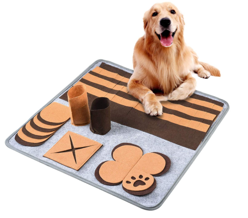 Pet Cloth Food Container
 Material: Felt
 
 Features: Fine stitches. Base non-slip
 
 Size: 58*58cm
 
 Function: dog training mat, intellectual toy
 
 
 
 
 
 
Pet AccessoriesPoochPlus.shopPoochPlus.shopPet Cloth Food Container