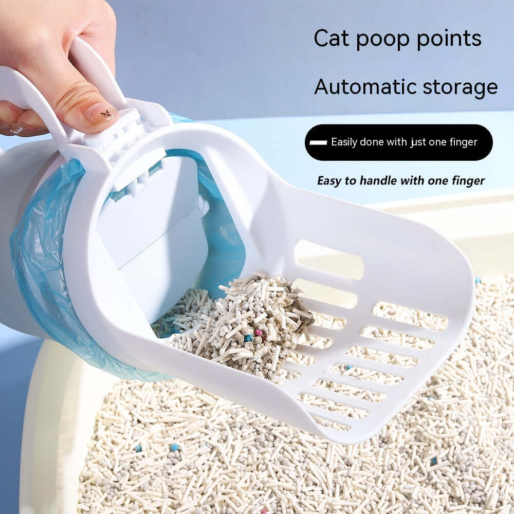 Cat Litter Shovel
 Product information:
 
 Material :PP+TPE
 
 Applicable object: cats and dogs
 
 Color: Grey, blue, green
 
 Specification :17.5x11.5x29cm


Packing list: 

Litter Pet foodPoochPlus.shopPoochPlus.shopCat Litter Shovel