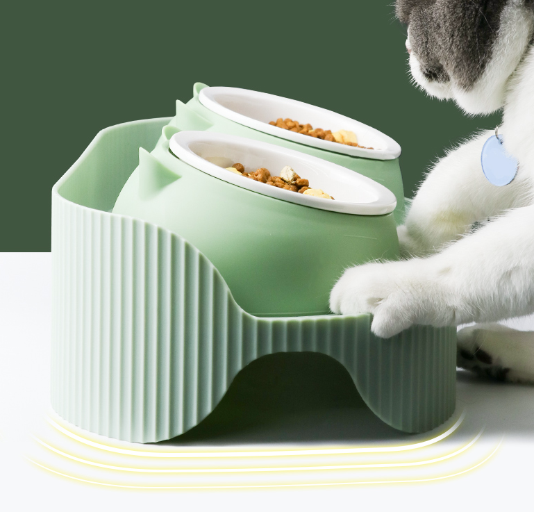 Pet Ceramic Food Bowl
 Product information:


 Color classification: [section 1] single and double layer [green] ★ 3 bowls [section 1] single and double layer [beige] ★ 3 bowls [section Pet Bowls, Feeders & WaterersPoochPlus.shopPoochPlus.shopPet Ceramic Food Bowl